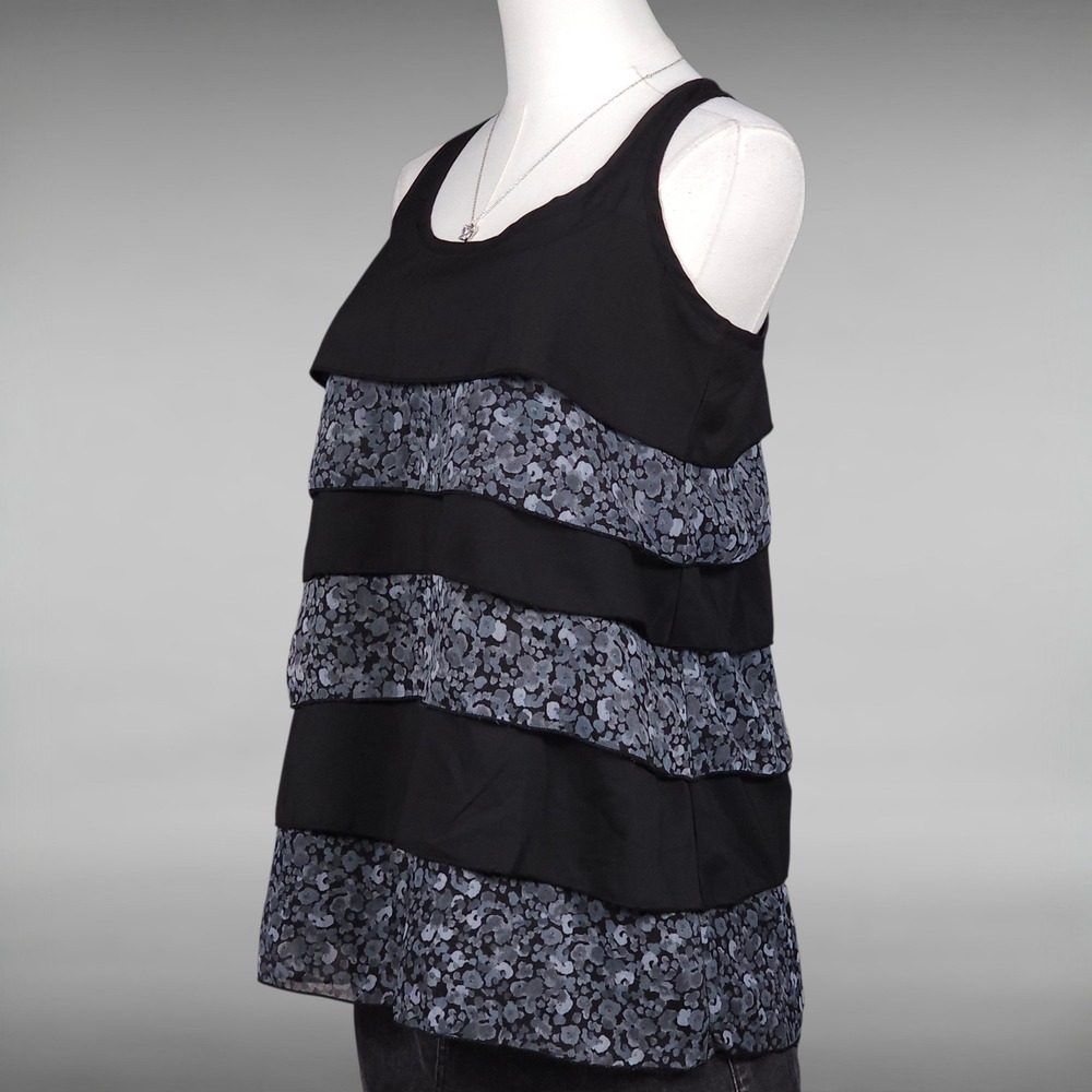 Tank Top Chic Boho Tiered Racerback Stripe Knit Sleeveless Cami Womens S